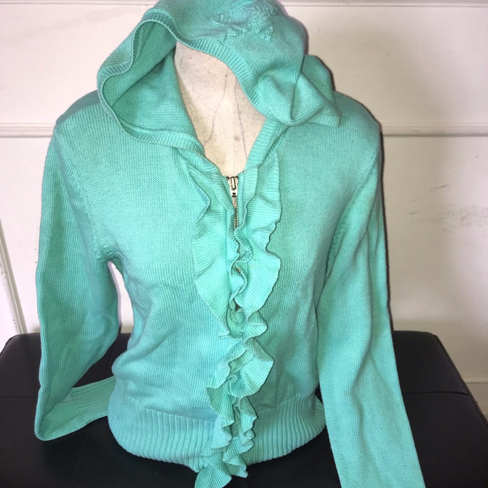 Hooded Ruffle Sweatshirt